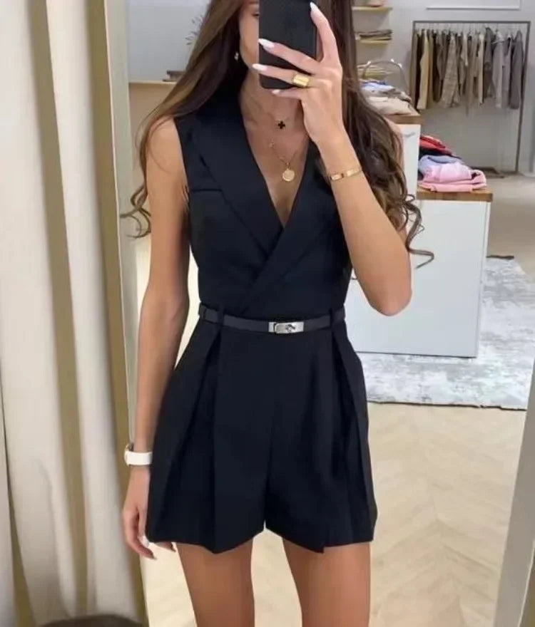 Trendiger bequemer kurzer Jumpsuit für Damen