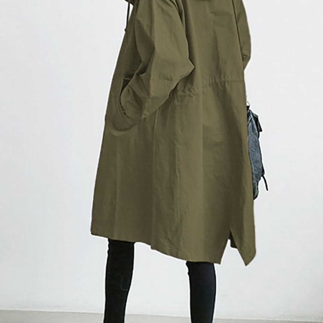 Langer Wasserdichter Trenchcoat Für Damen