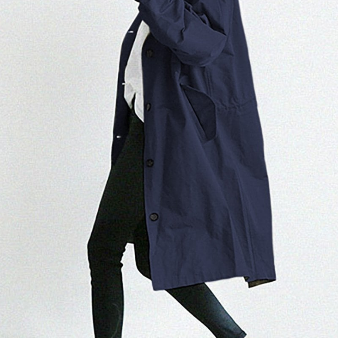Langer Wasserdichter Trenchcoat Für Damen