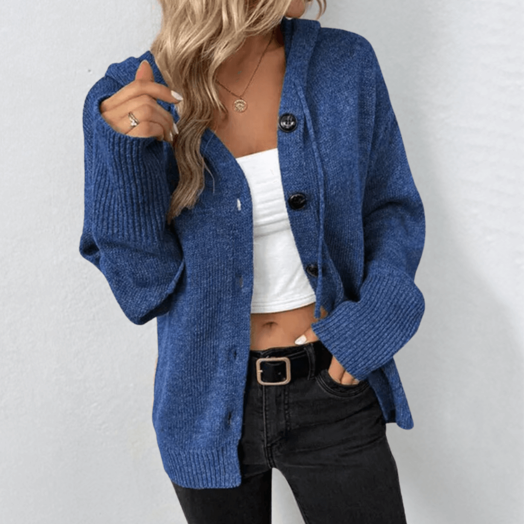 Warmer Strick-Cardigan mit Knopf für Damen