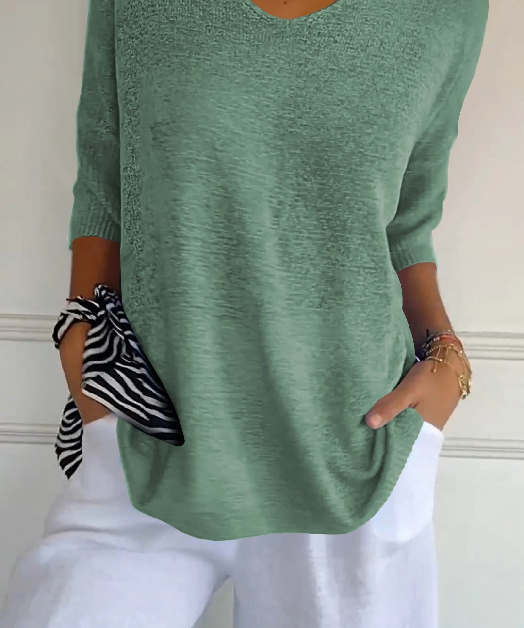 Strickpullover mit V-Ausschnitt für Damen