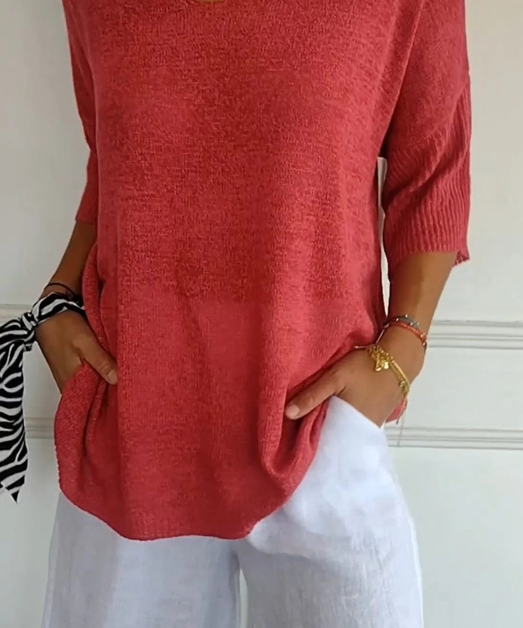 Strickpullover mit V-Ausschnitt für Damen