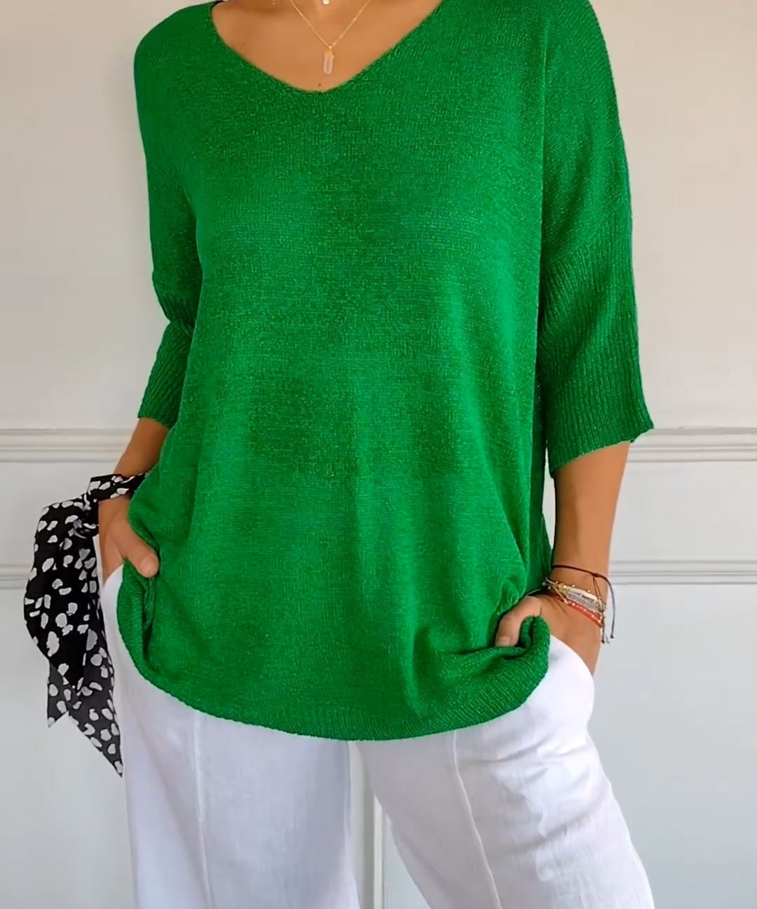 Strickpullover mit V-Ausschnitt für Damen