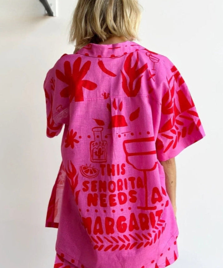 Damentes Zwei-teiliger bedruckter Shirt- und Shorts-Set für den Sommer