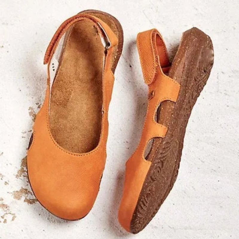 Komfortable Damen geschlossene Sandalen mit orthopädischer Unterstützung