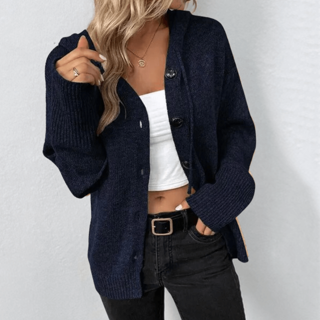Warmer Strick-Cardigan mit Knopf für Damen