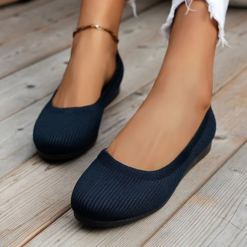 Damenturn-Schuh mit rundem Zehenbereich, rutschfeste Schuhe mit weicher Einlegesohle