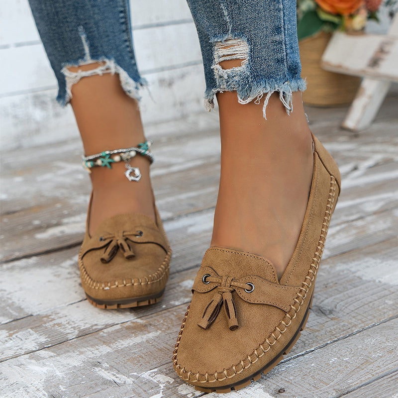 Damenschuhe Vintage Schleifen-Loafer