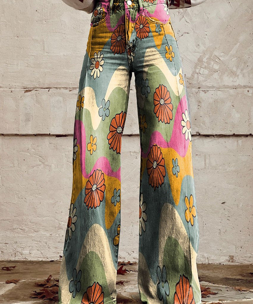 Damen Lange Denim Hose