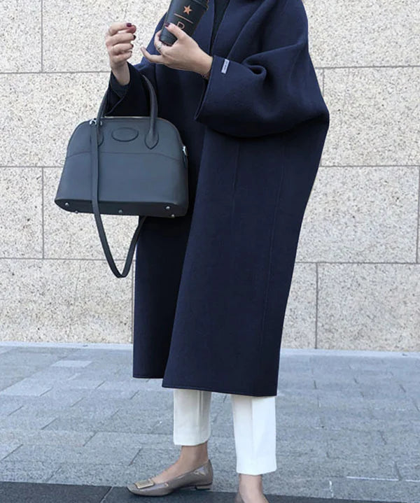 Stilvoller Langarm-Wollmantel für einen eleganten Look