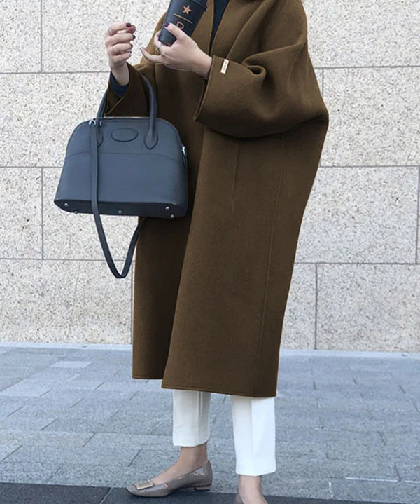 Stilvoller Langarm-Wollmantel für einen eleganten Look