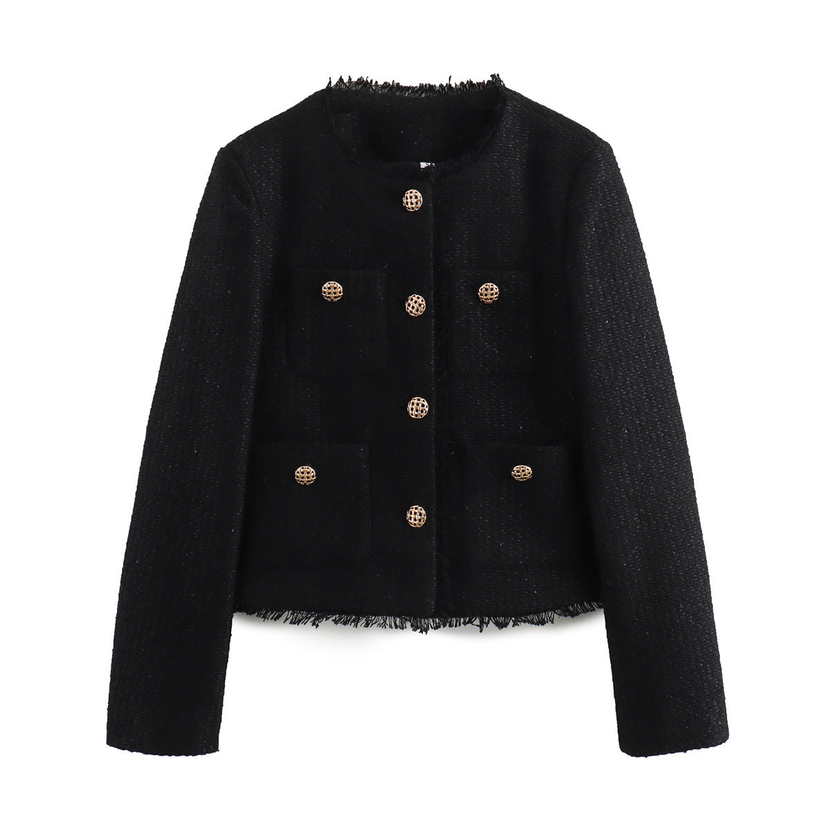 Elegante strukturierte Jacke mit zwei Brusttaschen für Frauen
