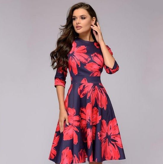 Elegantes Retro-Kleid in mittellanger Ausführung für stilvolle Auftritte