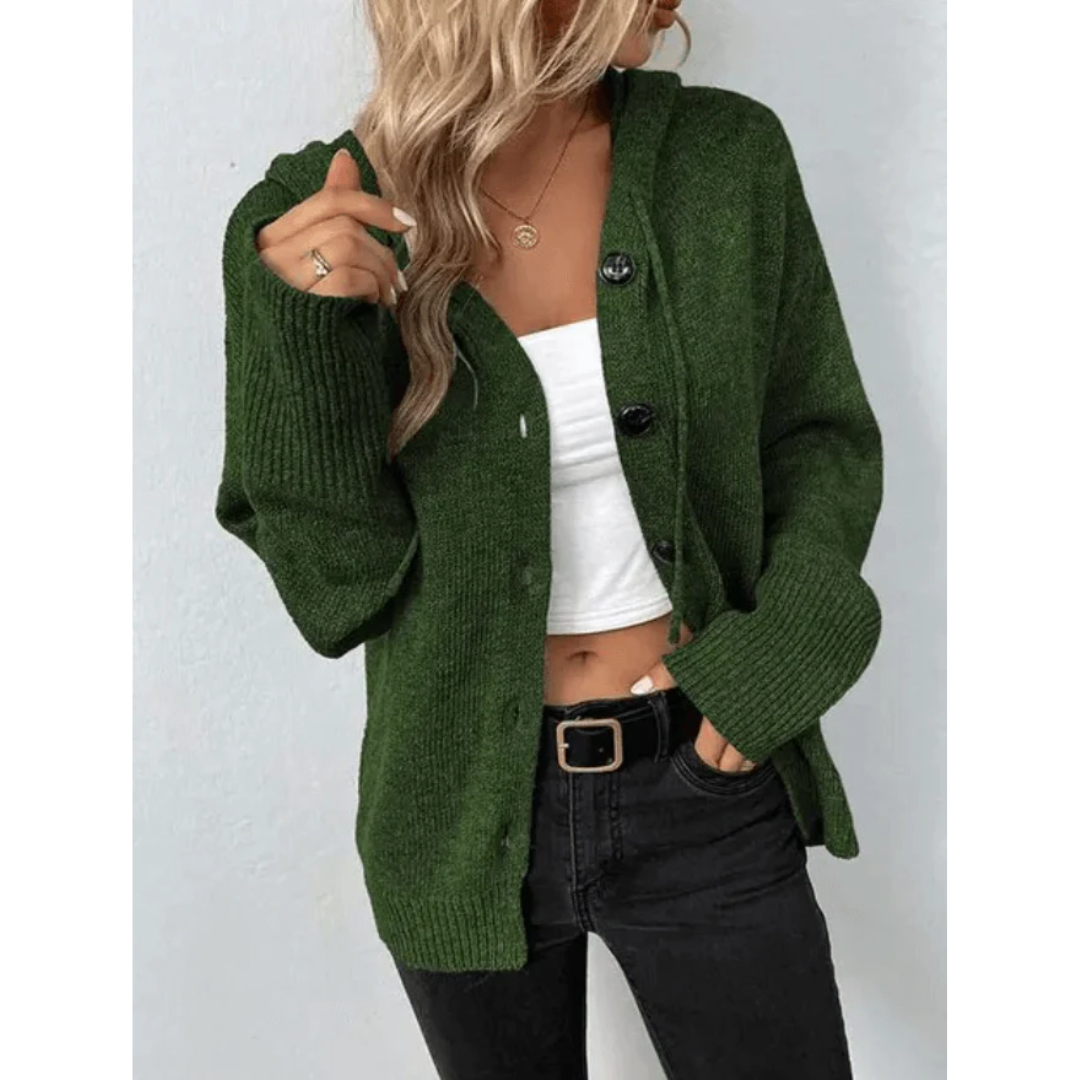 Warmer Strick-Cardigan mit Knopf für Damen