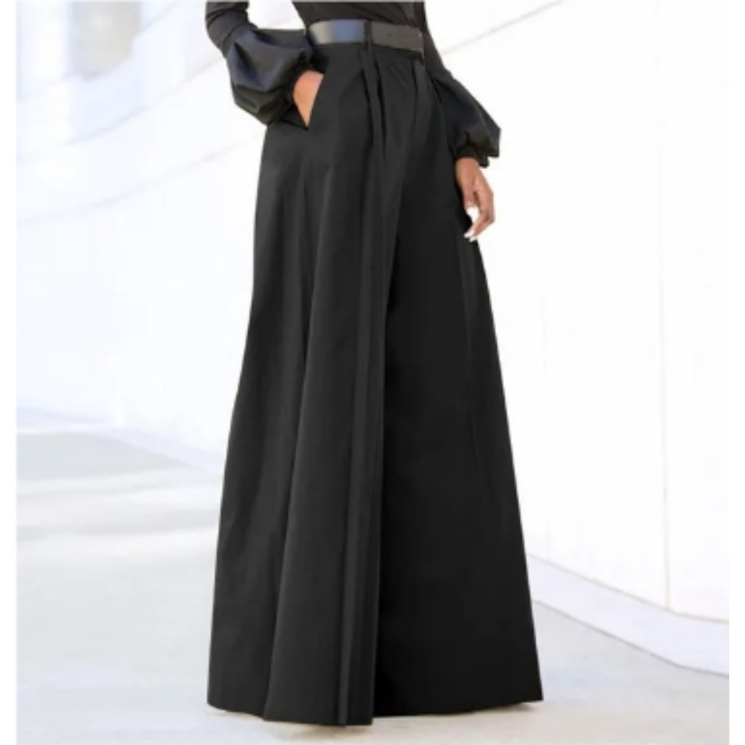 Solide Farbe Weites Bein Damen Hosen