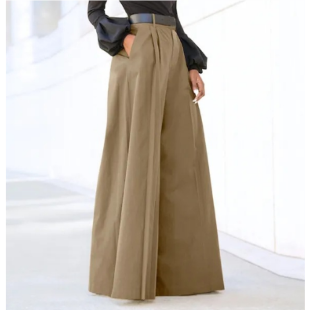Solide Farbe Weites Bein Damen Hosen
