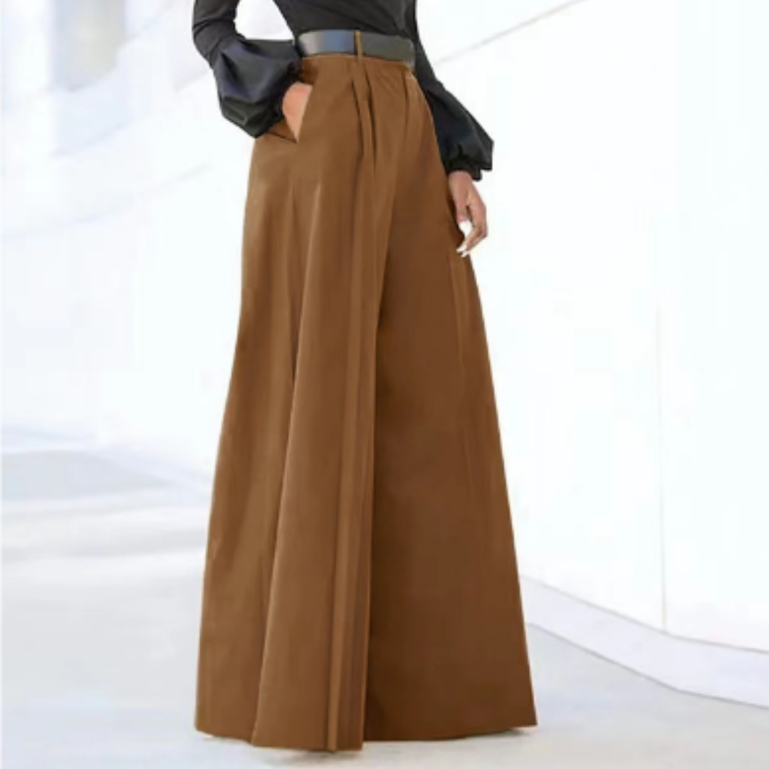 Solide Farbe Weites Bein Damen Hosen
