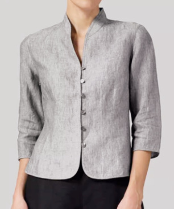 Hochwertige Damen Bluse mit Stehkragen