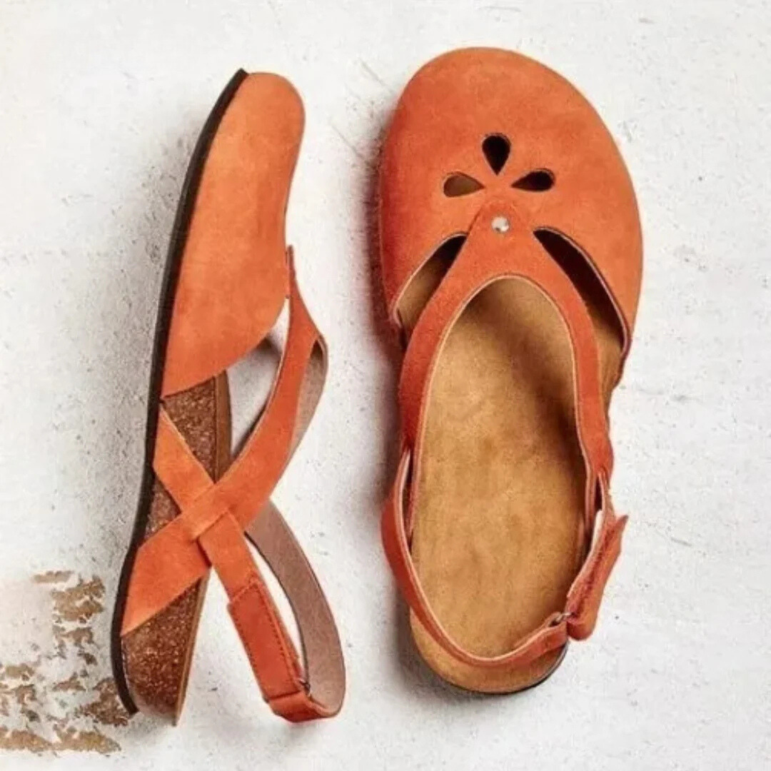 Damenthemen Orthopädische Kreuzriemen Geschlossene Zehen Slingback Sandalen