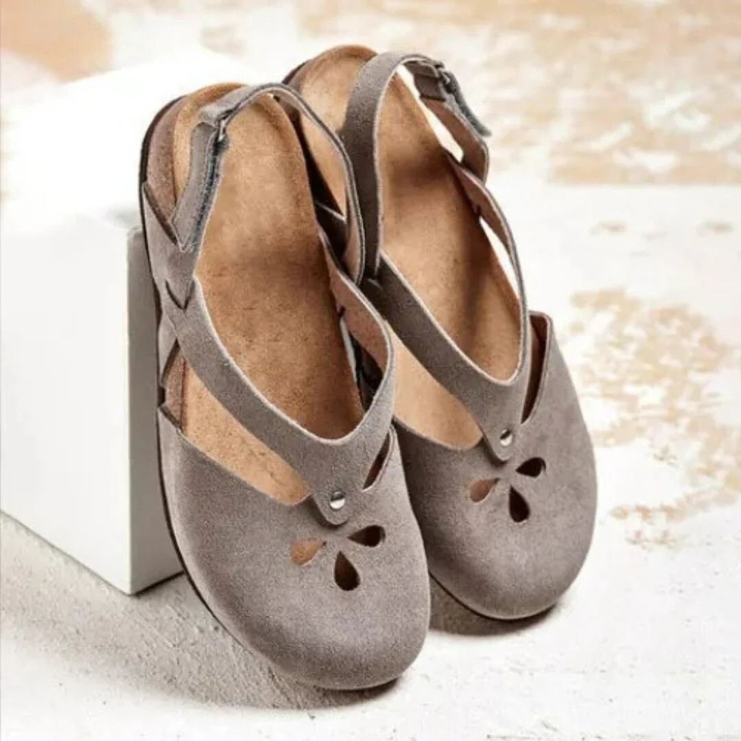 Damenthemen Orthopädische Kreuzriemen Geschlossene Zehen Slingback Sandalen