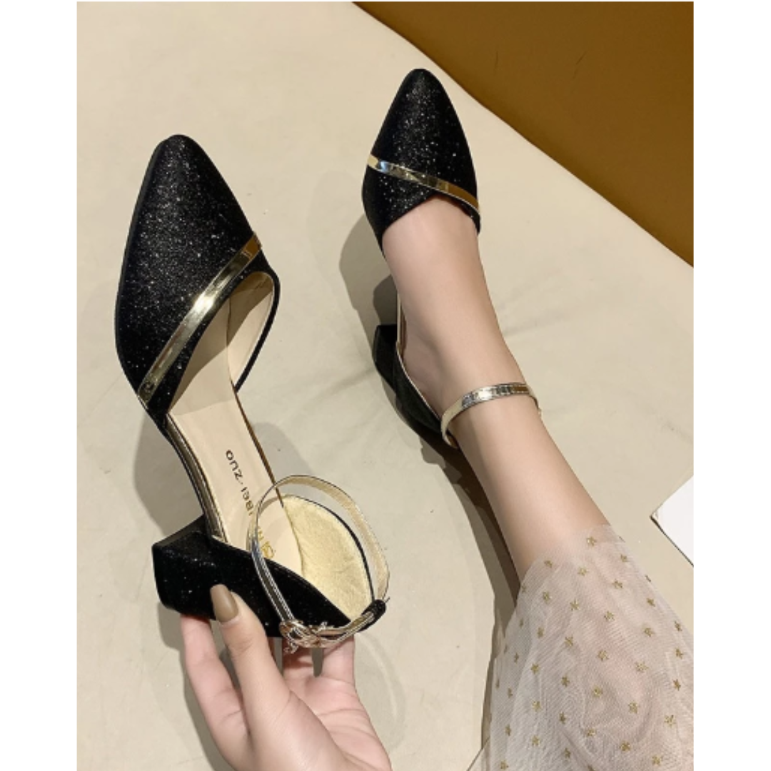 Elegante Damen-Blockabsatz-Sandalen mit Knöchelriemen