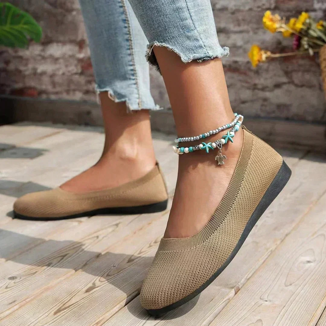 Damenturn-Schuh mit rundem Zehenbereich, rutschfeste Schuhe mit weicher Einlegesohle