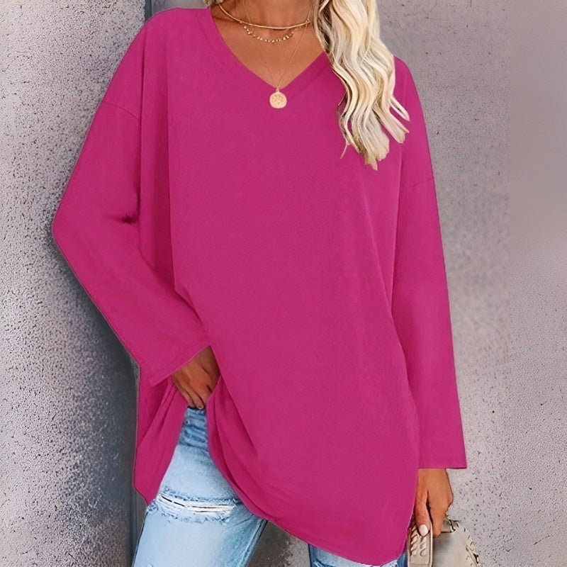 Stylisches Langarmshirt mit V-Ausschnitt – Komfort und Trend im perfekten Look