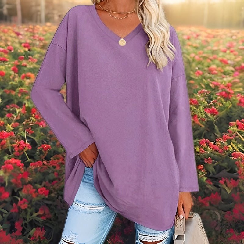 Stylisches Langarmshirt mit V-Ausschnitt – Komfort und Trend im perfekten Look