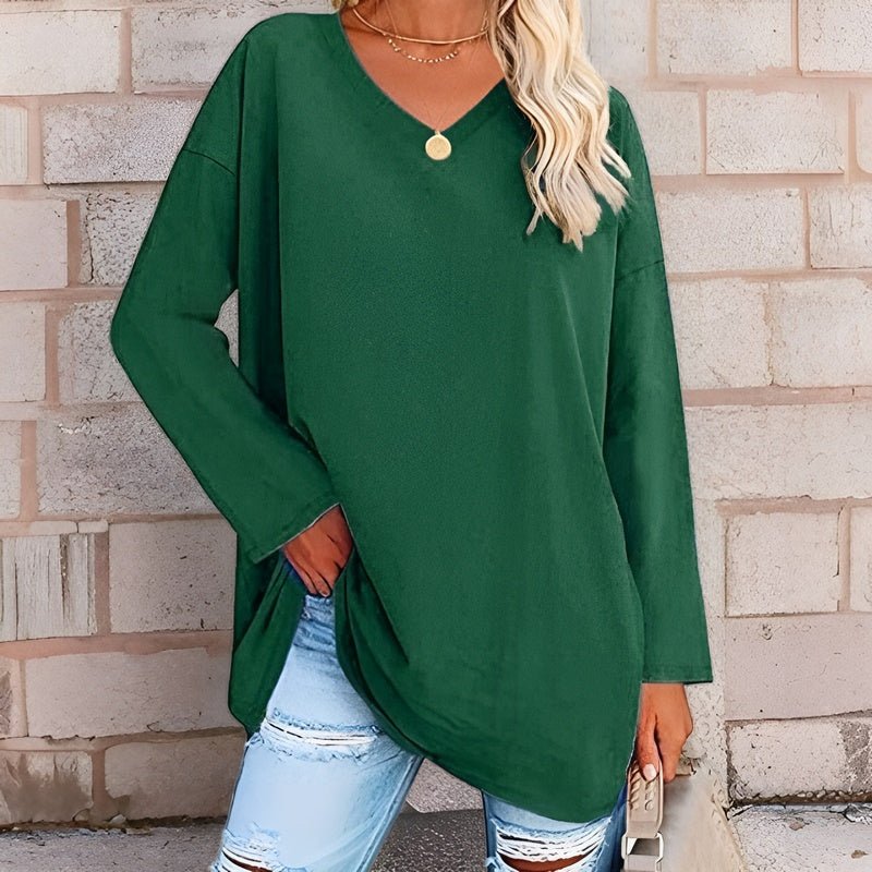 Stylisches Langarmshirt mit V-Ausschnitt – Komfort und Trend im perfekten Look
