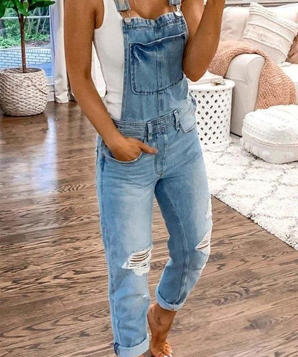 Overall zerrissener für einen lässigen und stylischen Look