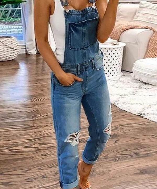 Overall zerrissener für einen lässigen und stylischen Look