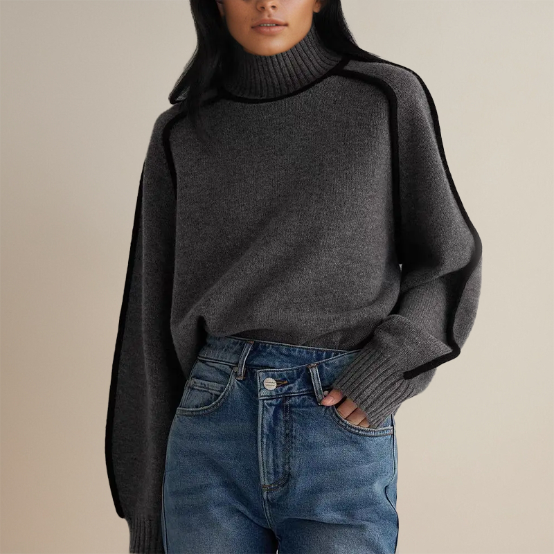 Damen Warme Rollkragen Pullover