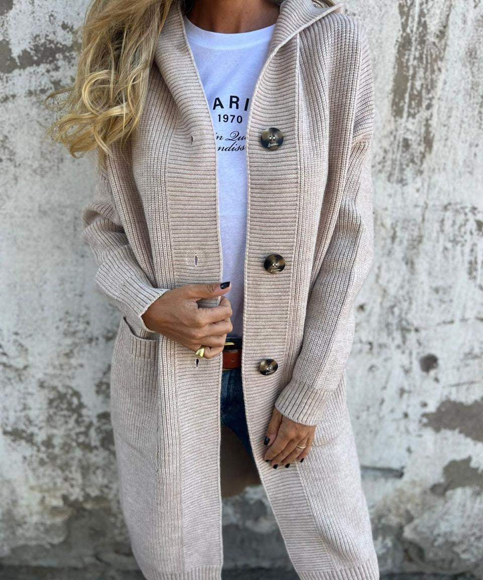 Stilvolle lange Strickjacke für einen eleganten Look