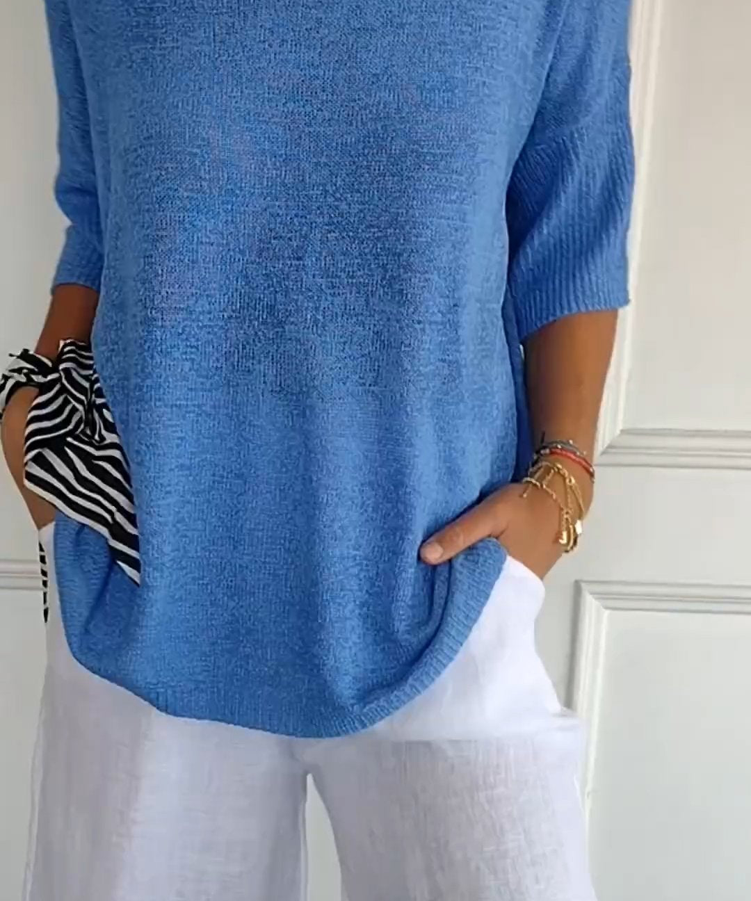 Strickpullover mit V-Ausschnitt für Damen