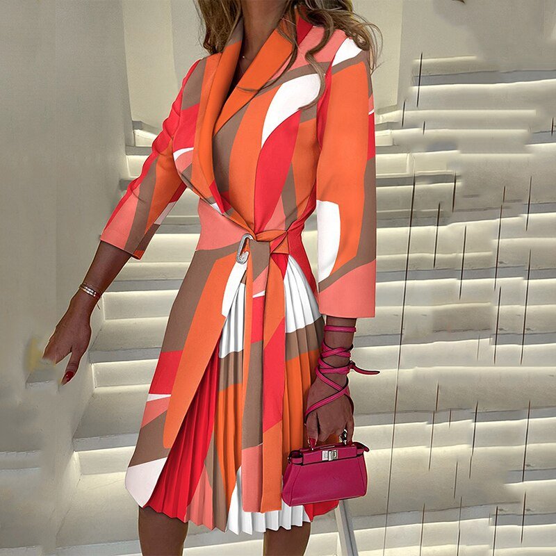 Stilvoller Blazer mit eleganten gekerbten Kragen und Kleid-Design