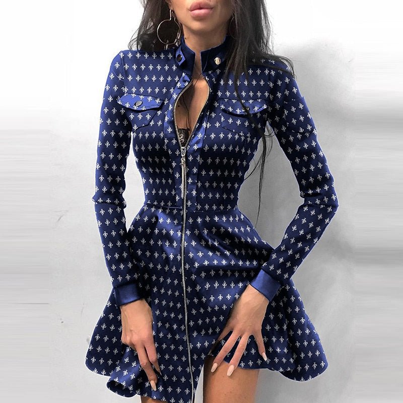 Stilvolles Leder-Minikleid mit Reißverschluss für einen aufregenden Look